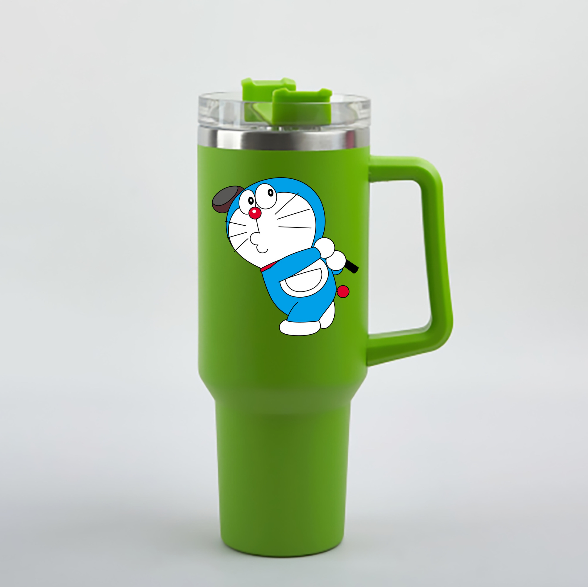 （画像用） ドラえもん Doraemon 1200mL車用タンブラー - クリスタルステッカー（プラスチックストロー付き）